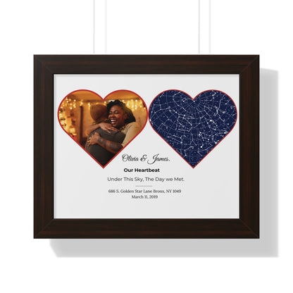 The Night Sky Custom Star Map: Personalized Gift for Valentine's Day, Aniversary, engament, Wedding Gifts