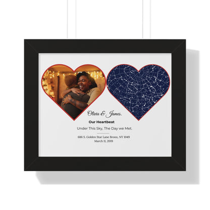 The Night Sky Custom Star Map: Personalized Gift for Valentine's Day, Aniversary, engament, Wedding Gifts