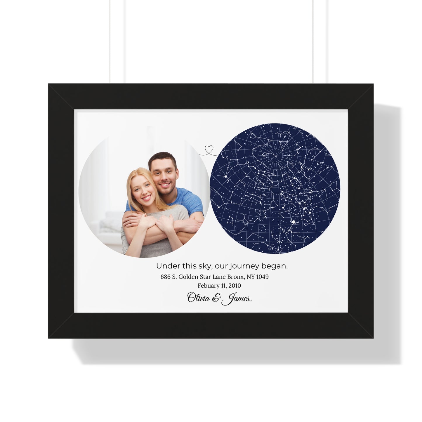 Custom Star Map : Celebrate the Day We Met or Our First Date, the Night sky Custom star map