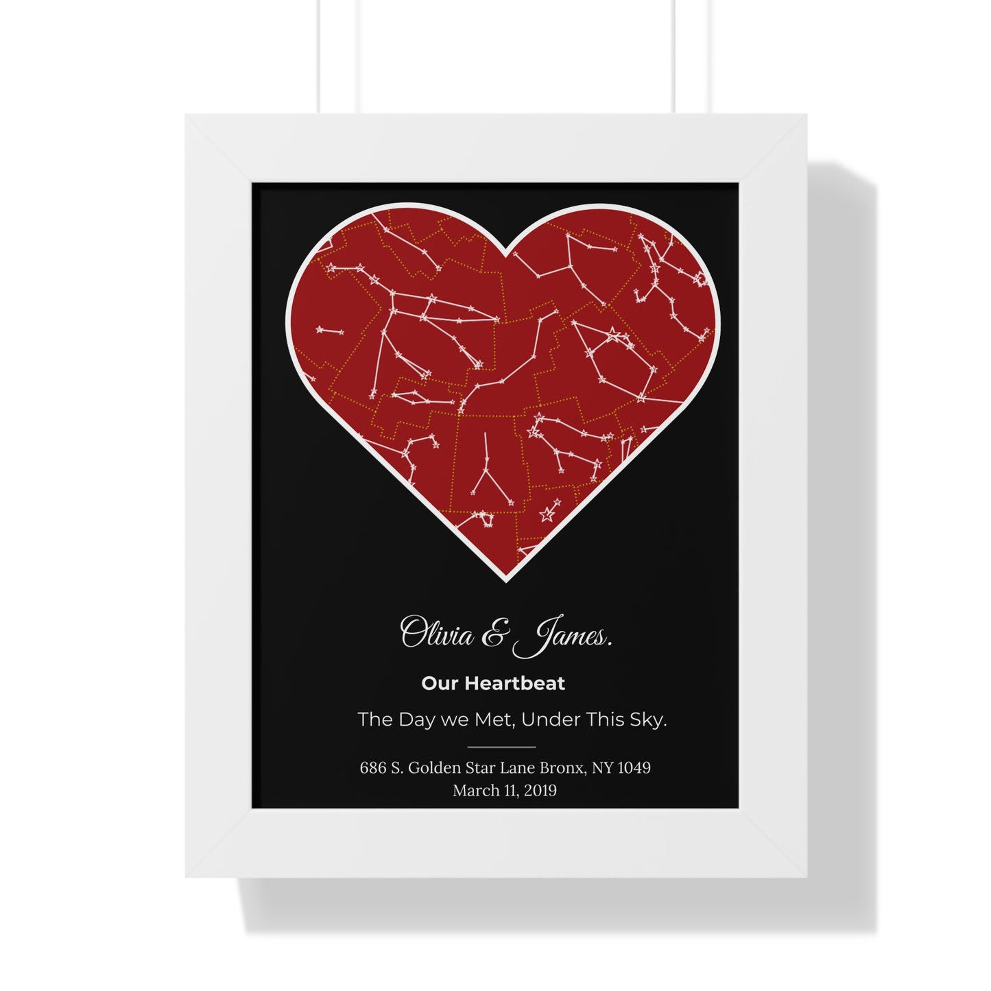 Our First Date Star Map, Star Alignment Gift Perfect for Valentine's Day, Aniversary, Wedding Gifts