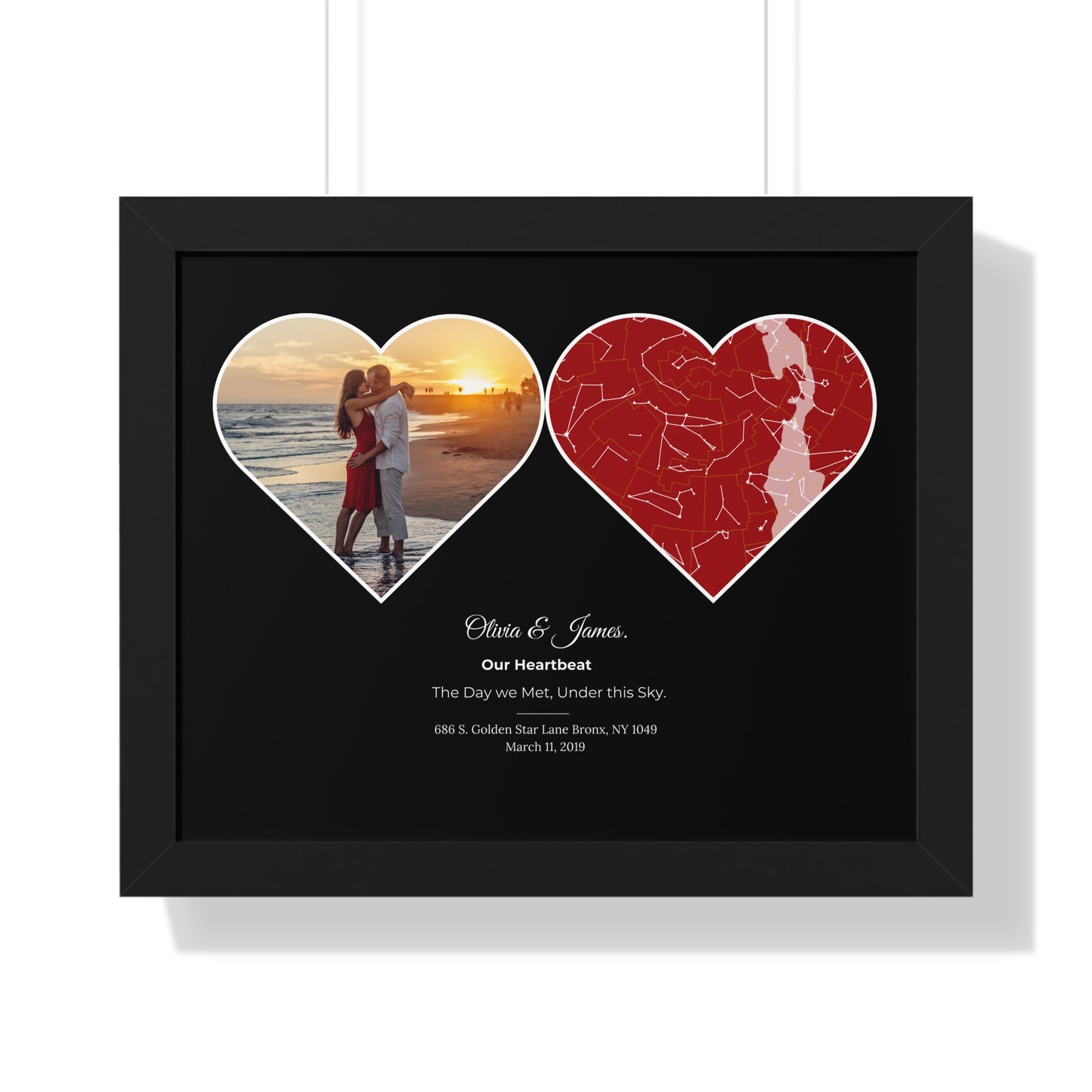 The Day We Met Star Map: Personalized Gift for Valentine's Day, Aniversary, engament, Wedding Gifts