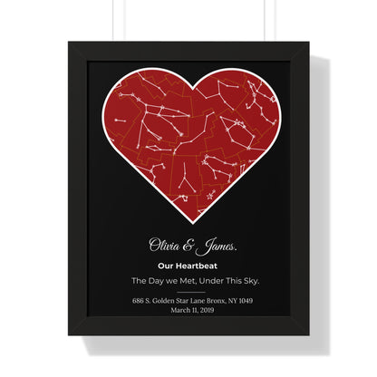 Our First Date Star Map, Star Alignment Gift Perfect for Valentine's Day, Aniversary, Wedding Gifts