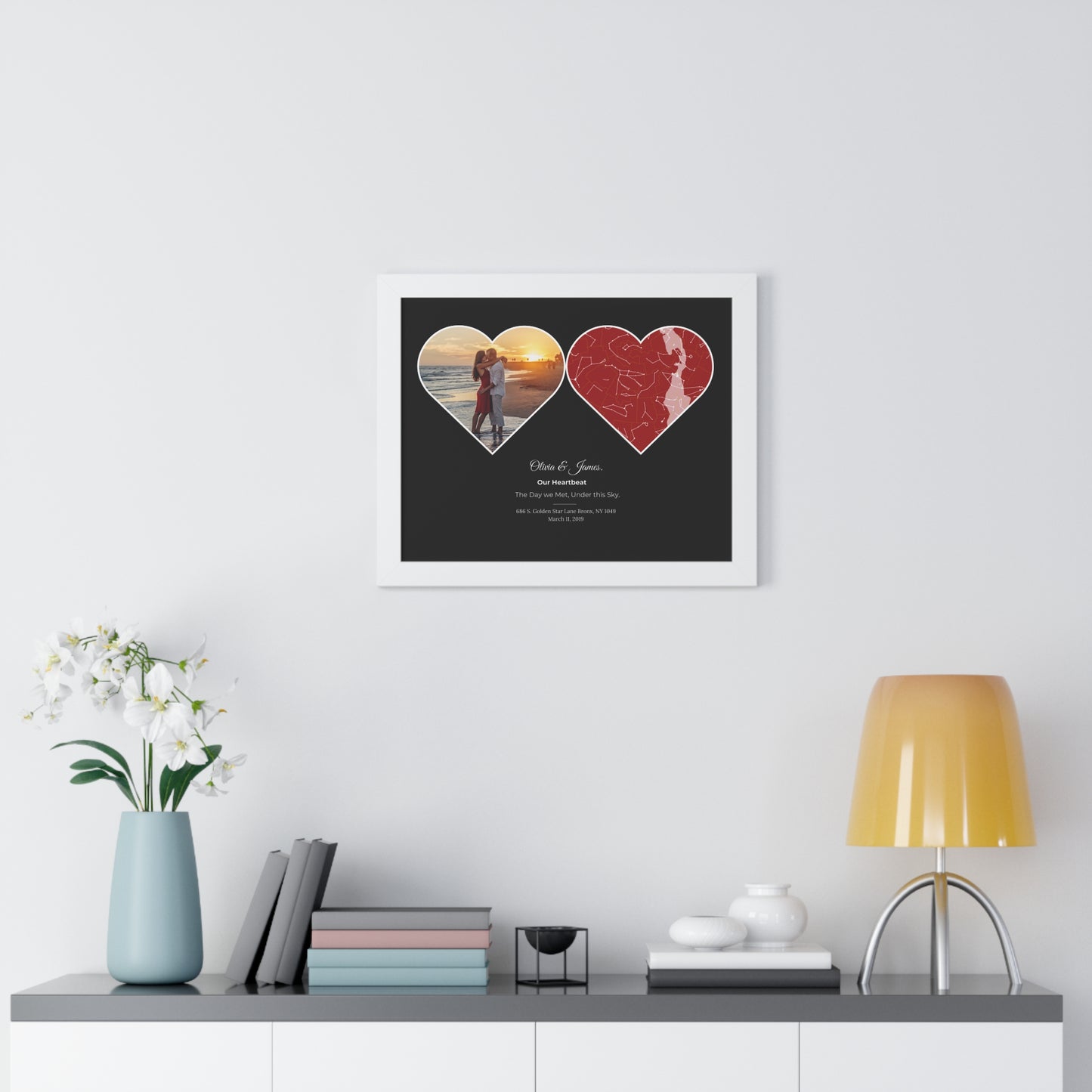 The Day We Met Star Map: Personalized Gift for Valentine's Day, Aniversary, engament, Wedding Gifts