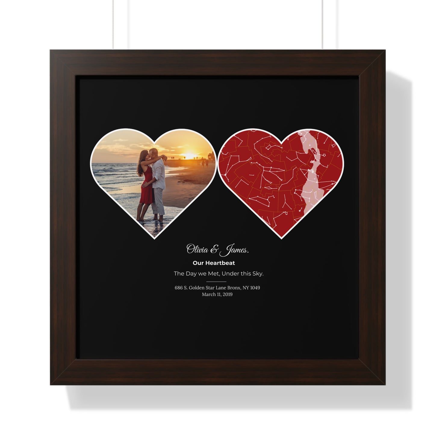 The Day We Met Star Map: Personalized Gift for Valentine's Day, Aniversary, engament, Wedding Gifts