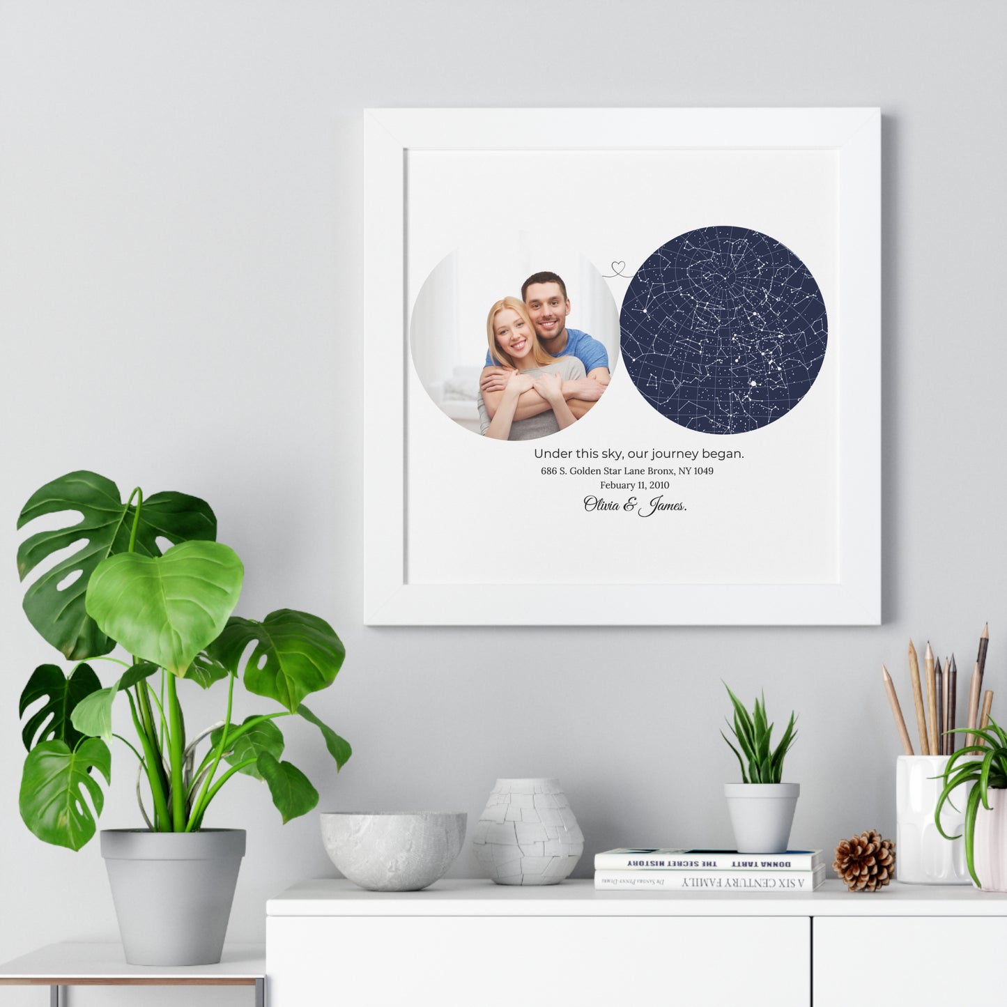 Custom Star Map : Celebrate the Day We Met or Our First Date, the Night sky Custom star map