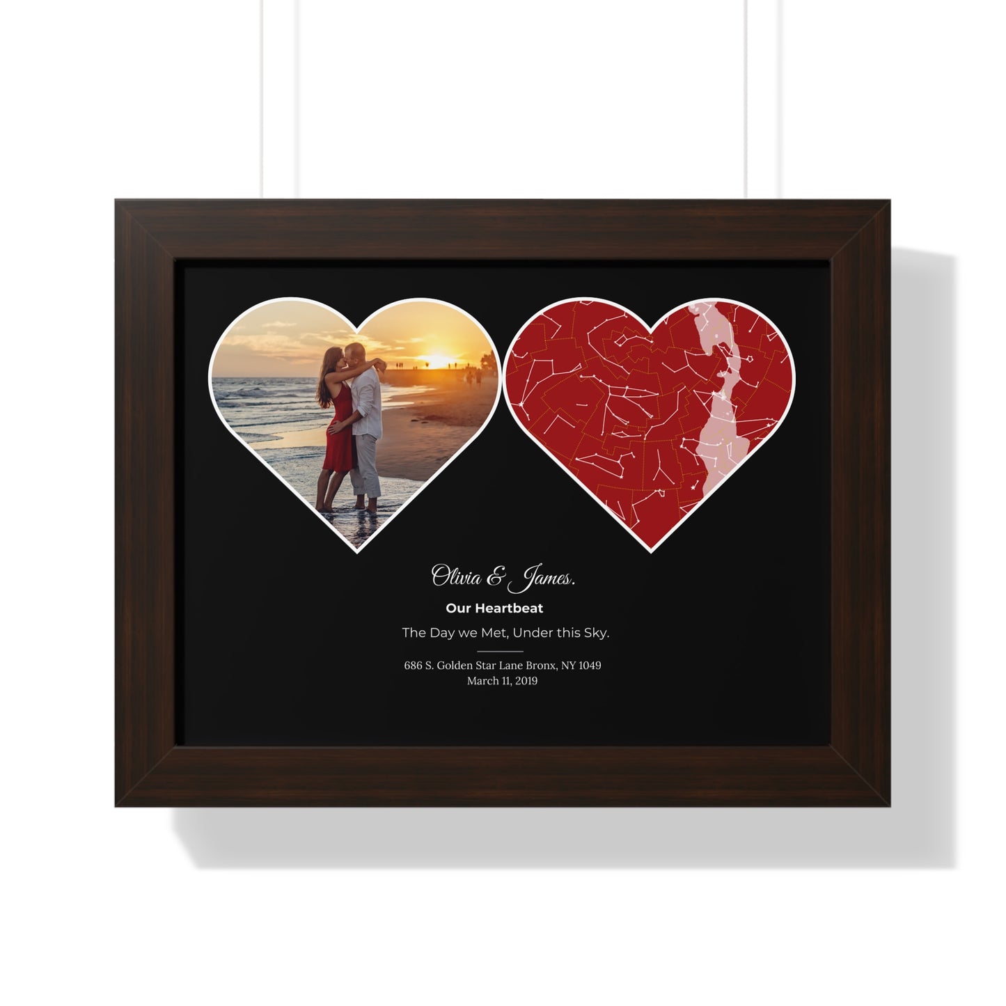 The Day We Met Star Map: Personalized Gift for Valentine's Day, Aniversary, engament, Wedding Gifts