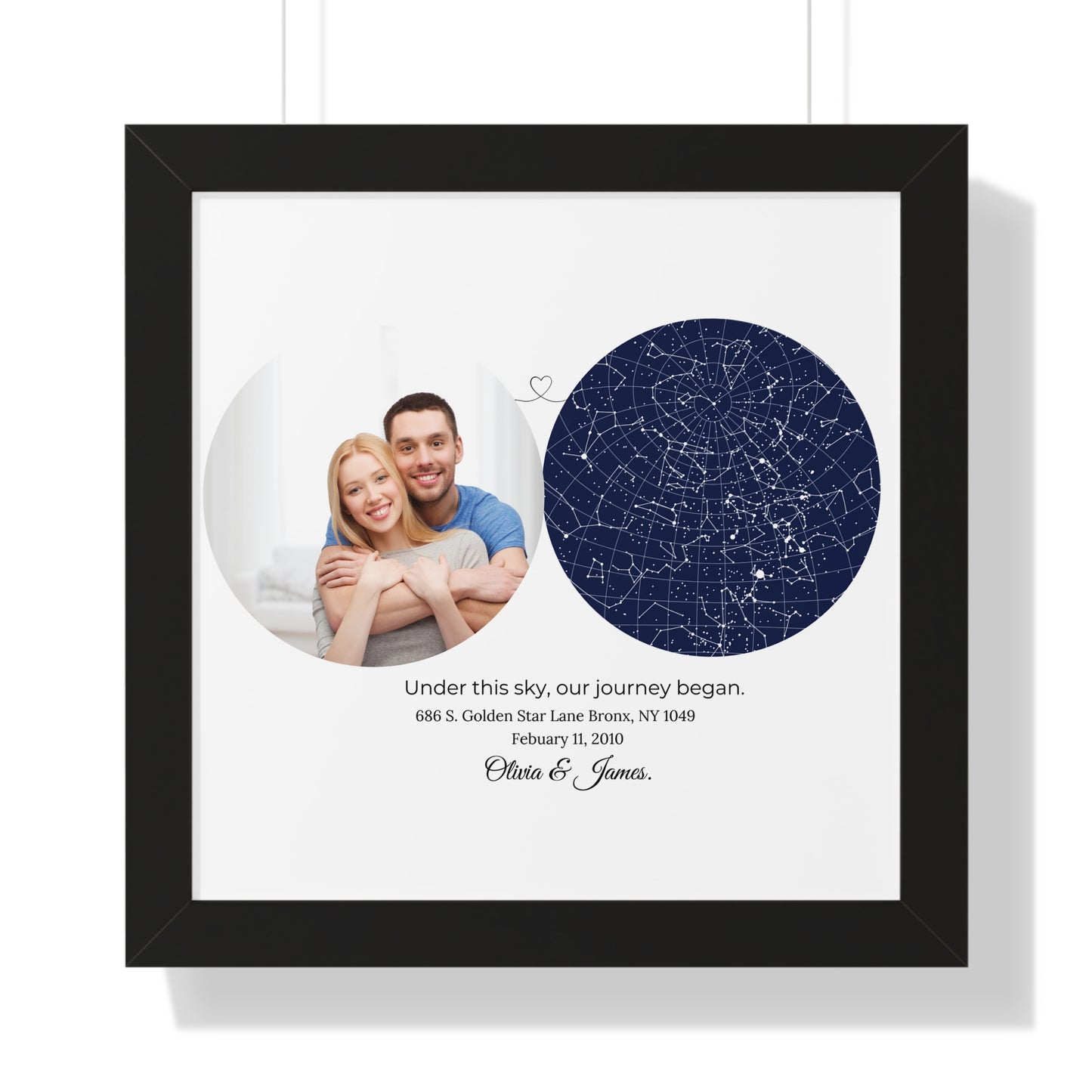 Custom Star Map : Celebrate the Day We Met or Our First Date, the Night sky Custom star map