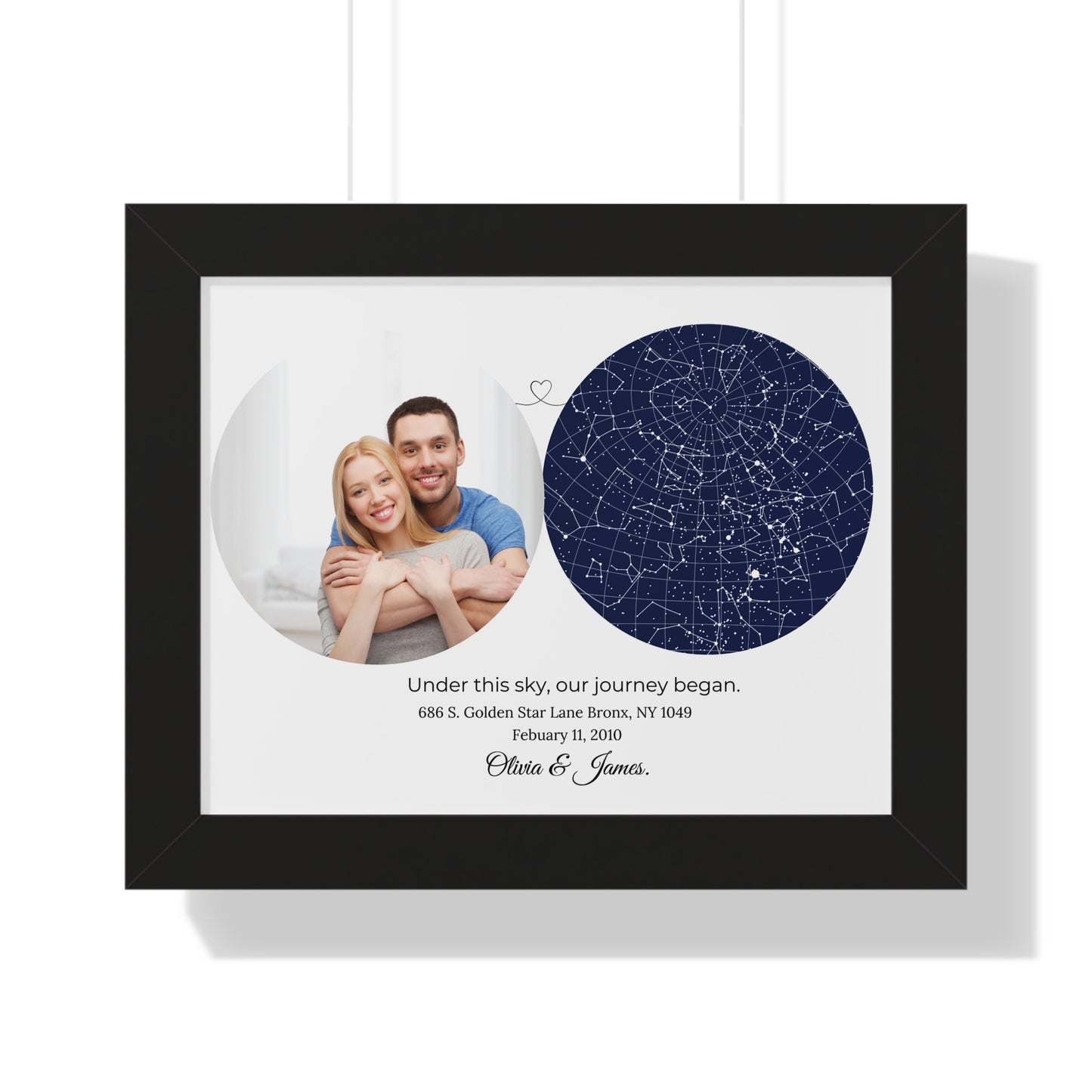 Custom Star Map : Celebrate the Day We Met or Our First Date, the Night sky Custom star map